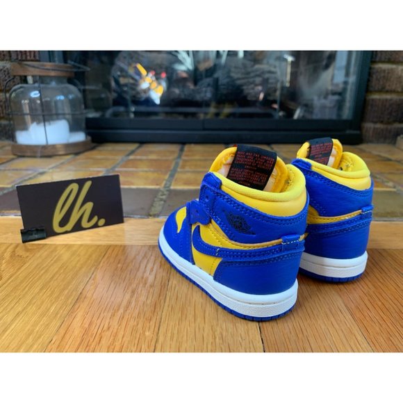 Toddler 3c Air Jordan 1 Retro High OG “Reverse Laney” Athletic Basketball Shoes - Picture 3 of 5